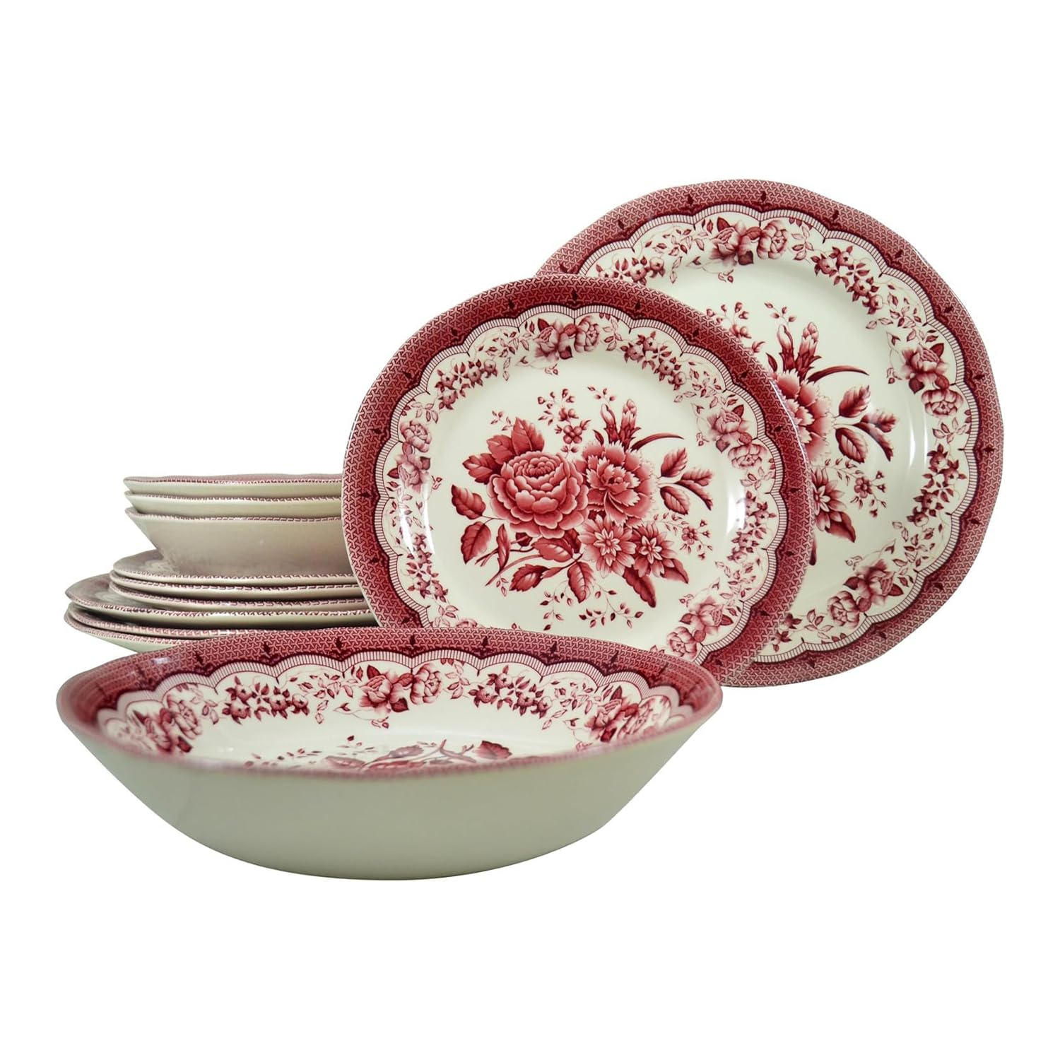 Amazon.com | Tudor Royal 12-Piece Round Porcelain Dinnerware Set